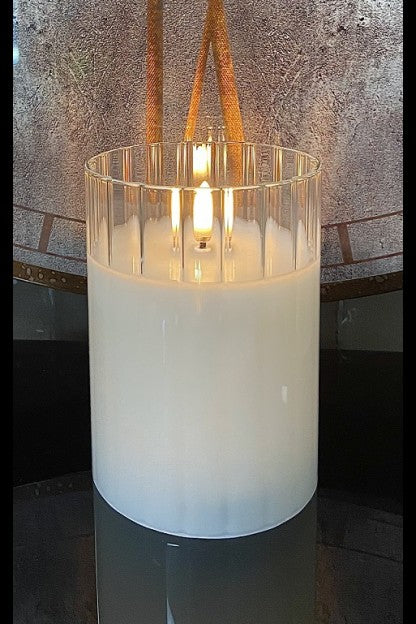 Radiance Faceted Candle Ivory 4x5