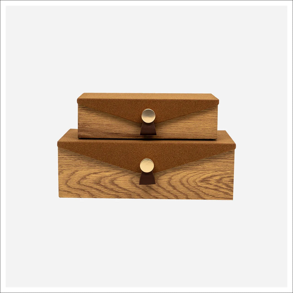 Wooden Box With Leather Top