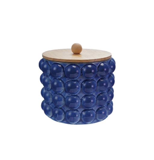 Stoneware Hobnail Canister