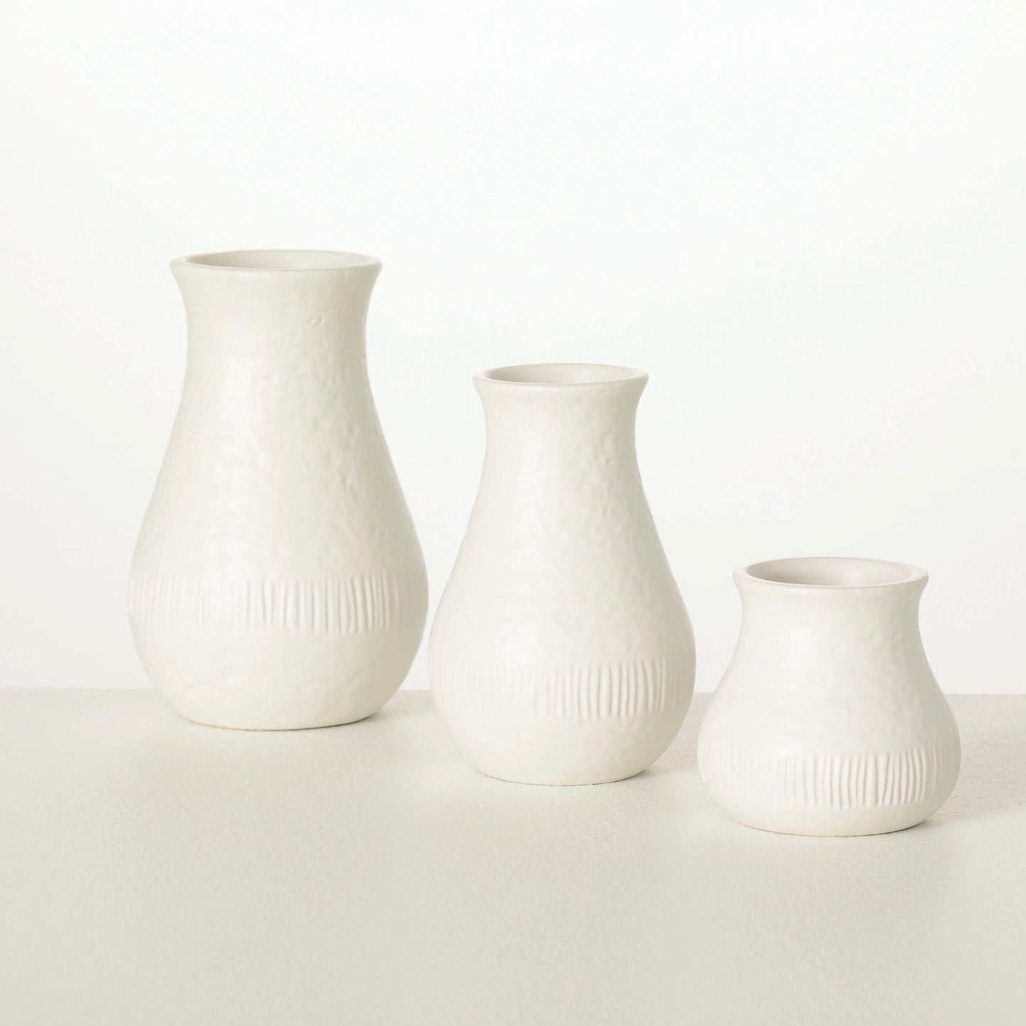 Textured White Vase