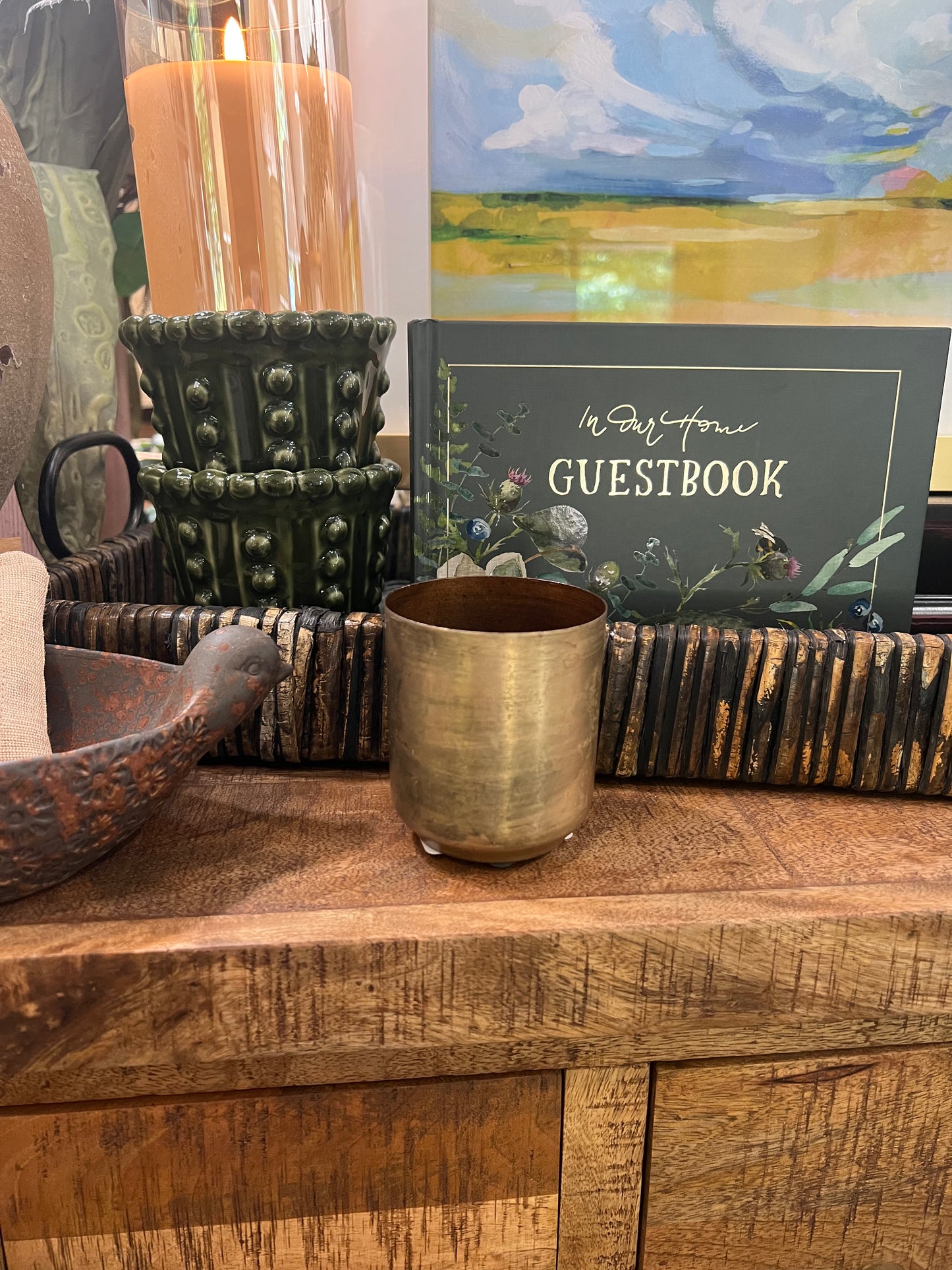 Metal Aged Brass Pot