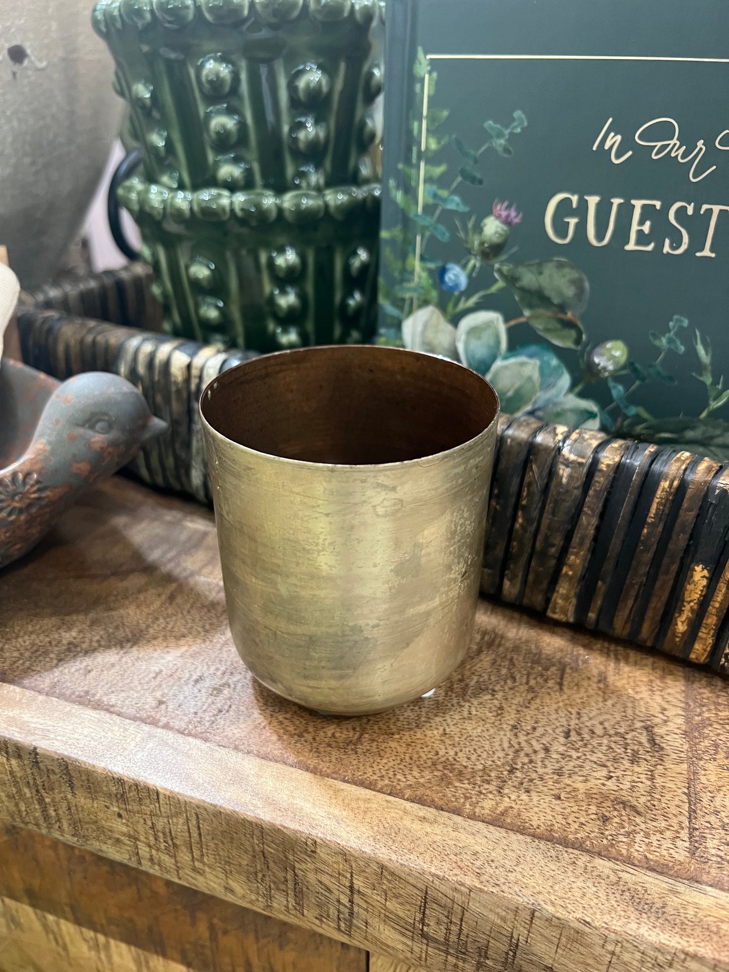 Metal Aged Brass Pot