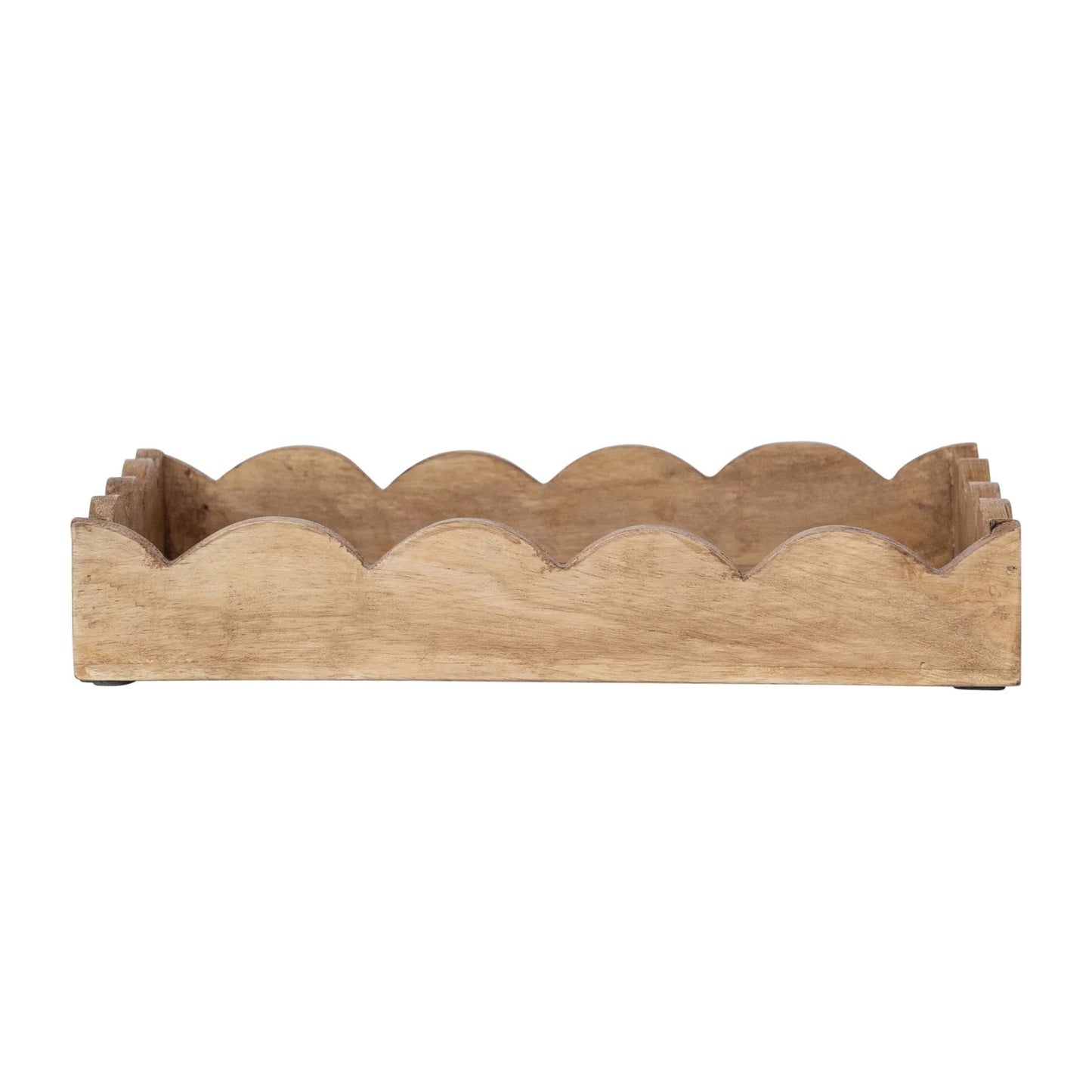 Scalloped wood tray