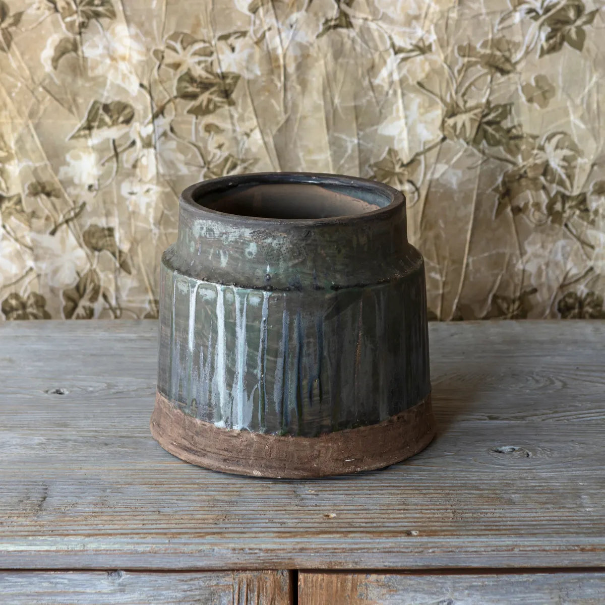Olive Dripped Pottery