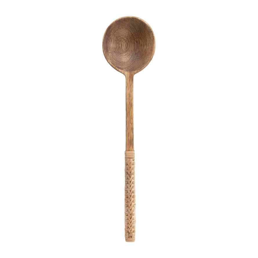 Round Rattan Wood Spoon