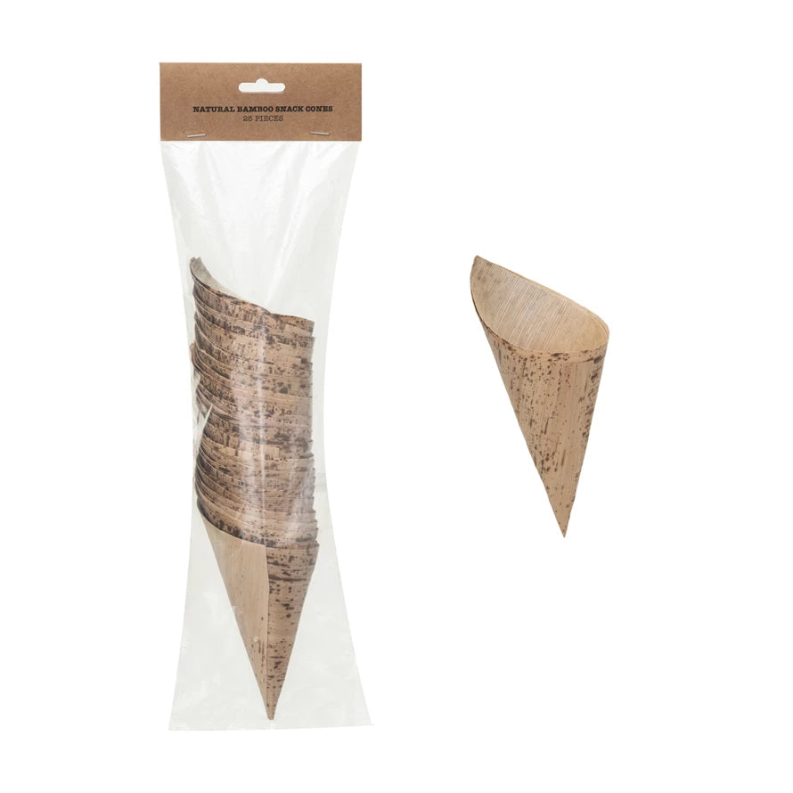 Bamboo Single Use Snack Cones