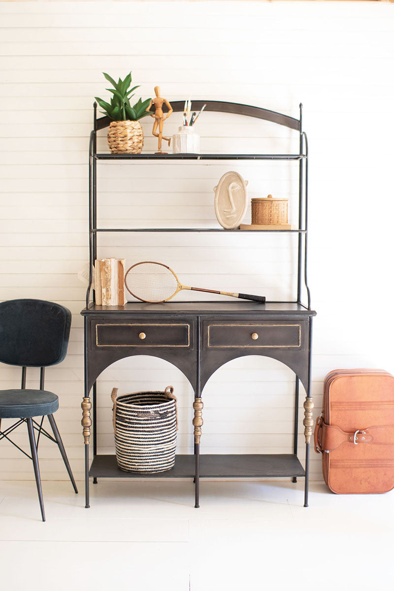 Black & Gold Bakers Rack
