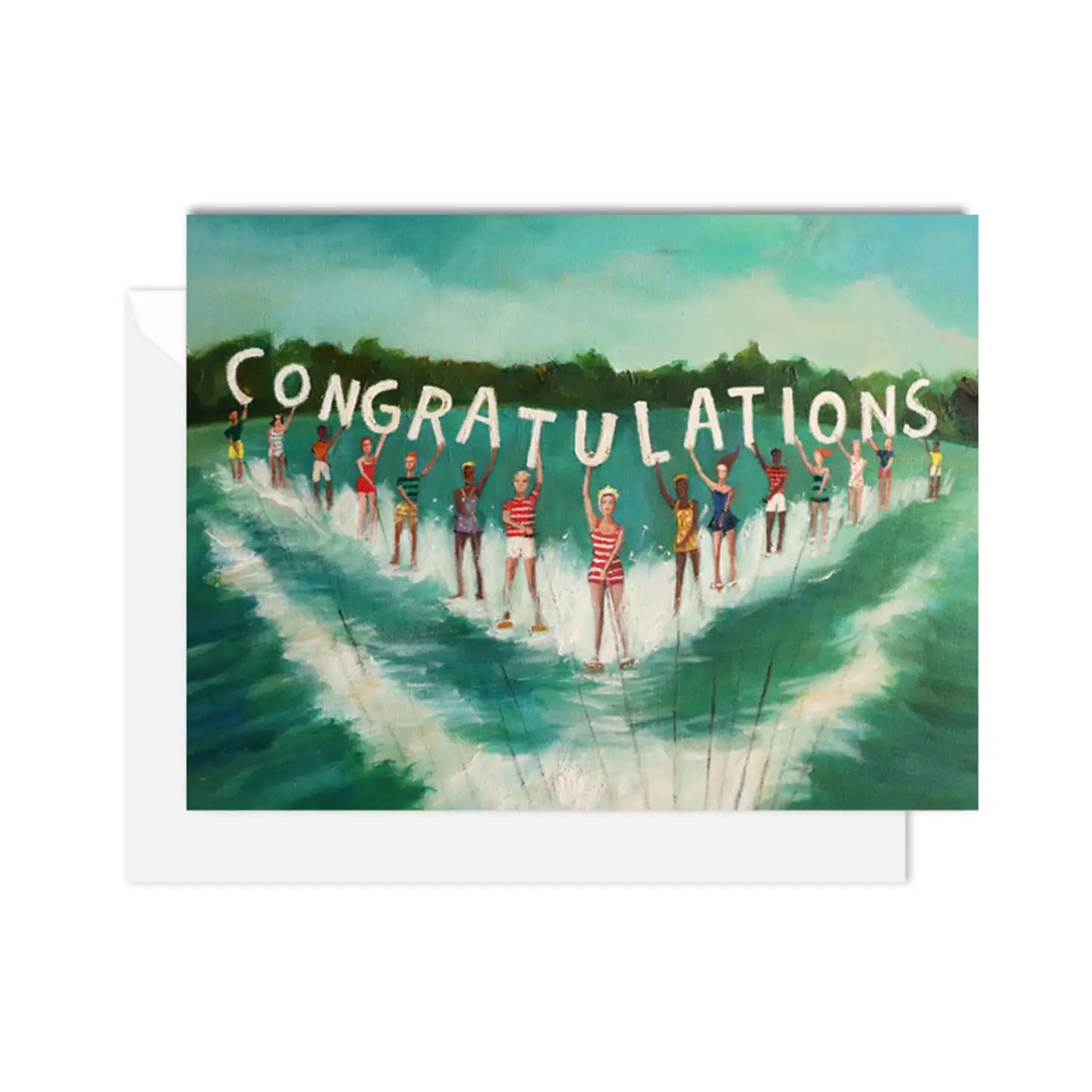 Water skiers congratulations card