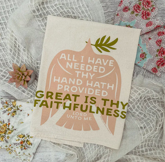 Great Is Thy Faithfulness Dove Tea Towel