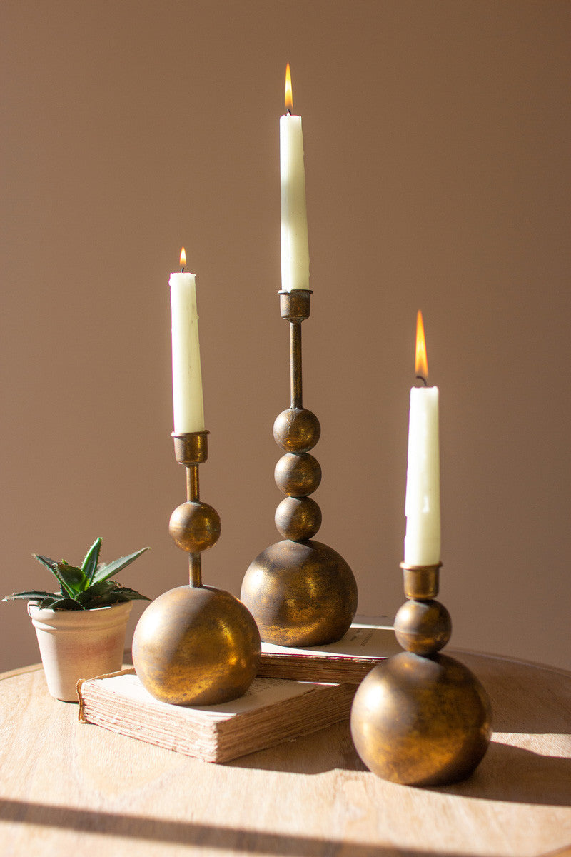 Antique Ball Taper Candle Holders