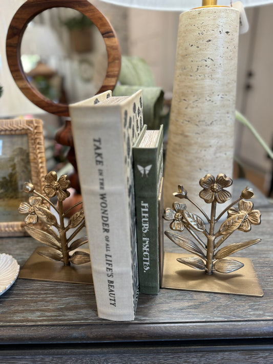 Gold Flower Bookends (pair)