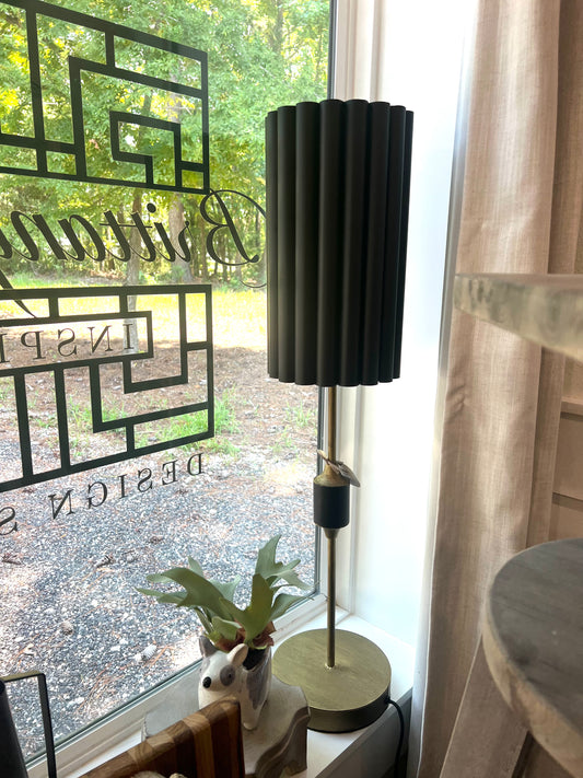 Fluted Black Metal Shade Lamp