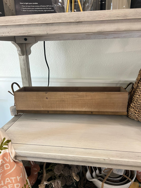 Skinny metal/wood planter