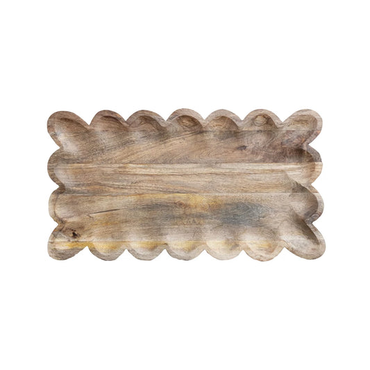 Wood Tray w Scalloped Edge