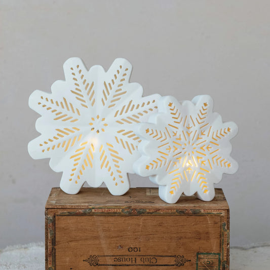 Stoneware LED Snowflake