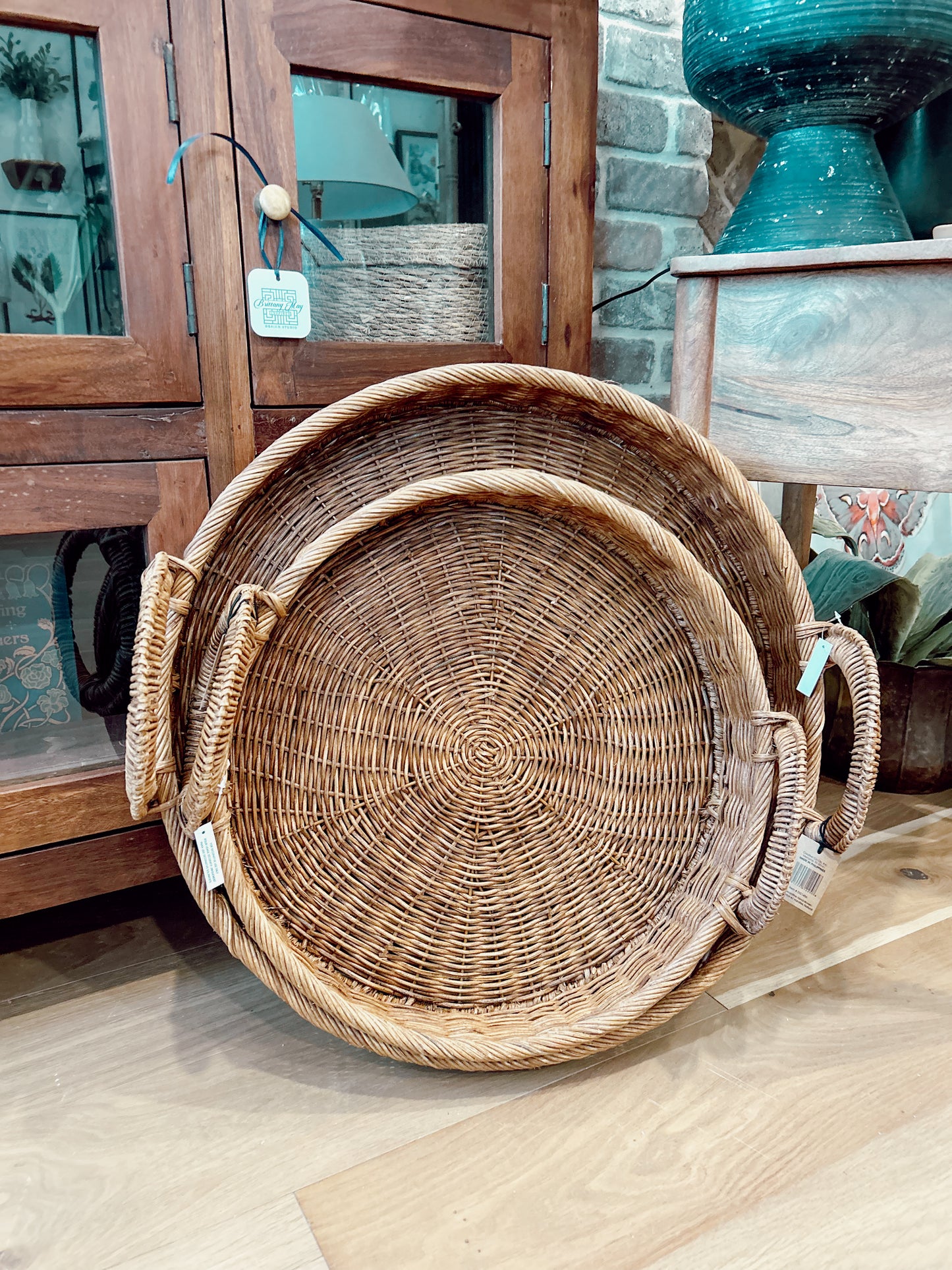Rattan Tray with Handles