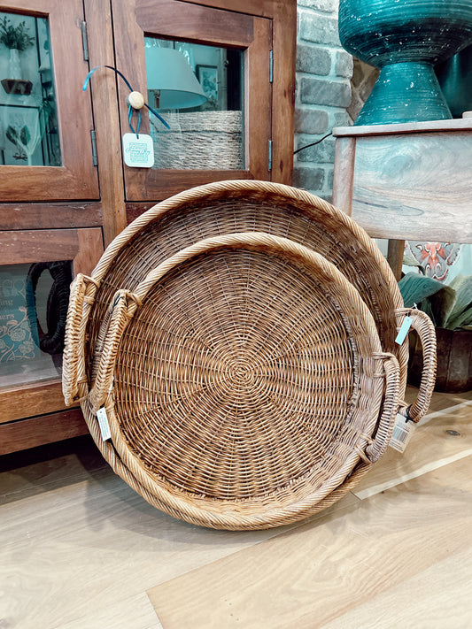 Rattan Tray with Handles