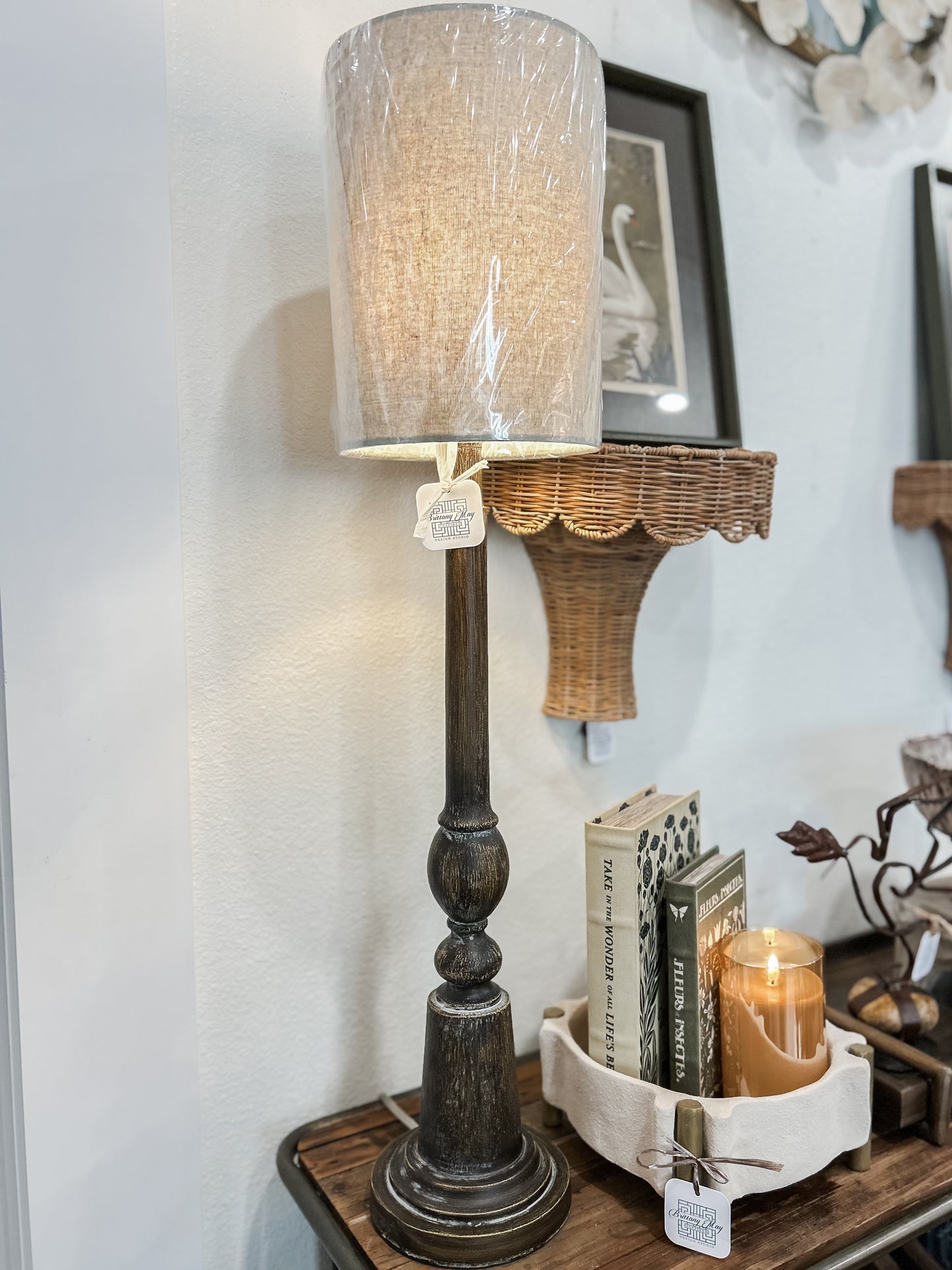 Wood Look Buffet Lamp