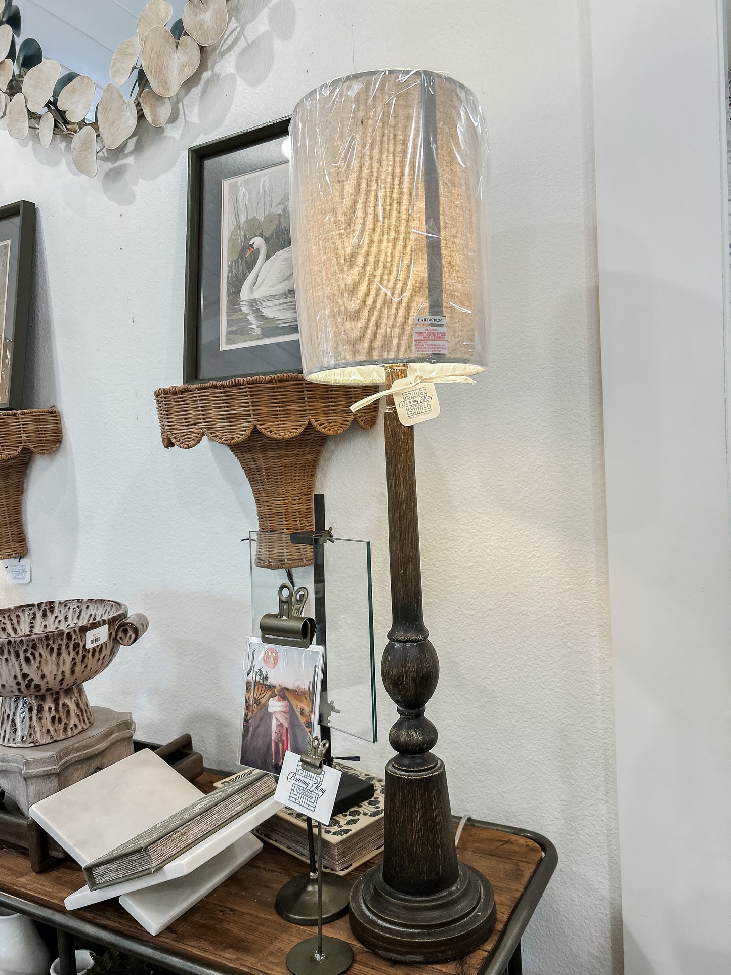 Wood Look Buffet Lamp