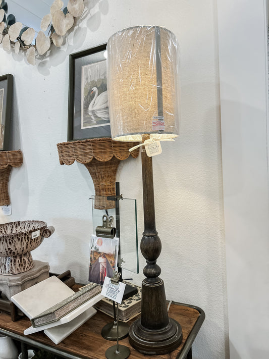 Wood Look Buffet Lamp