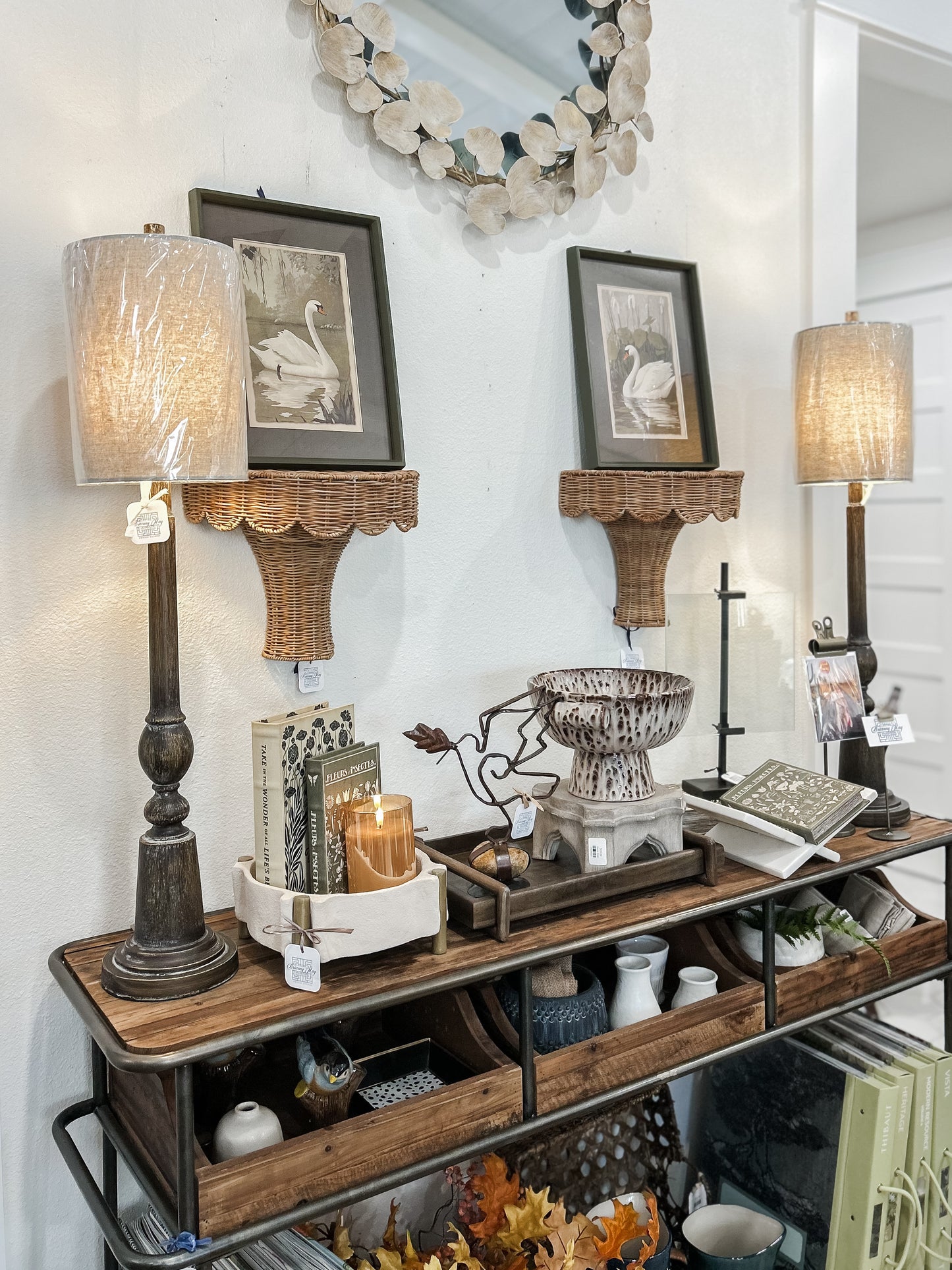 Wood Look Buffet Lamp