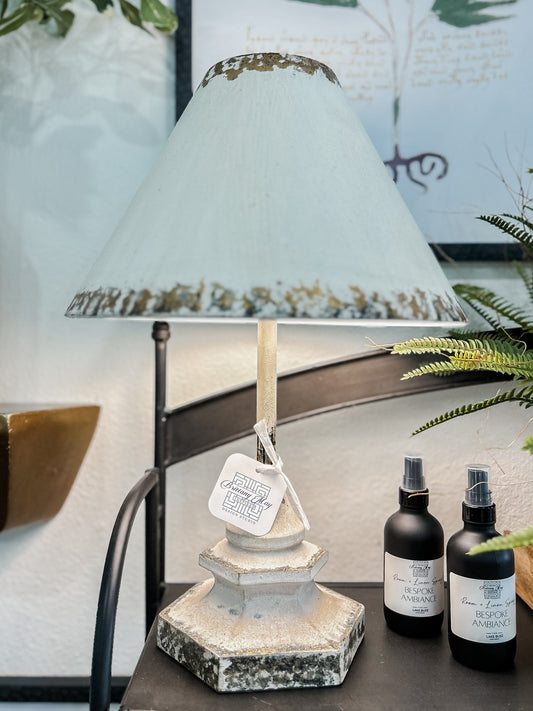 Distressed Metal Shade Lamp