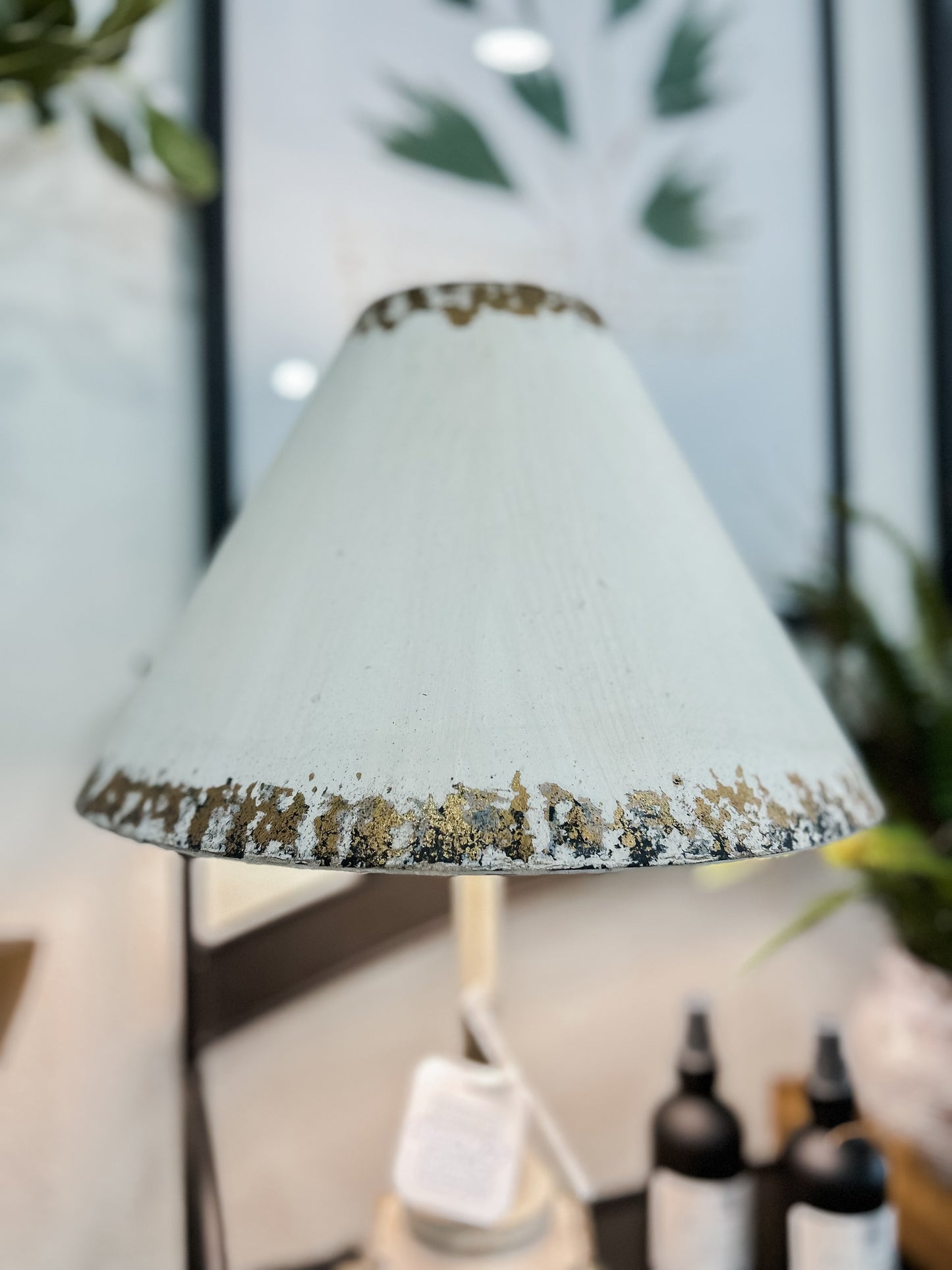 Distressed Metal Shade Lamp