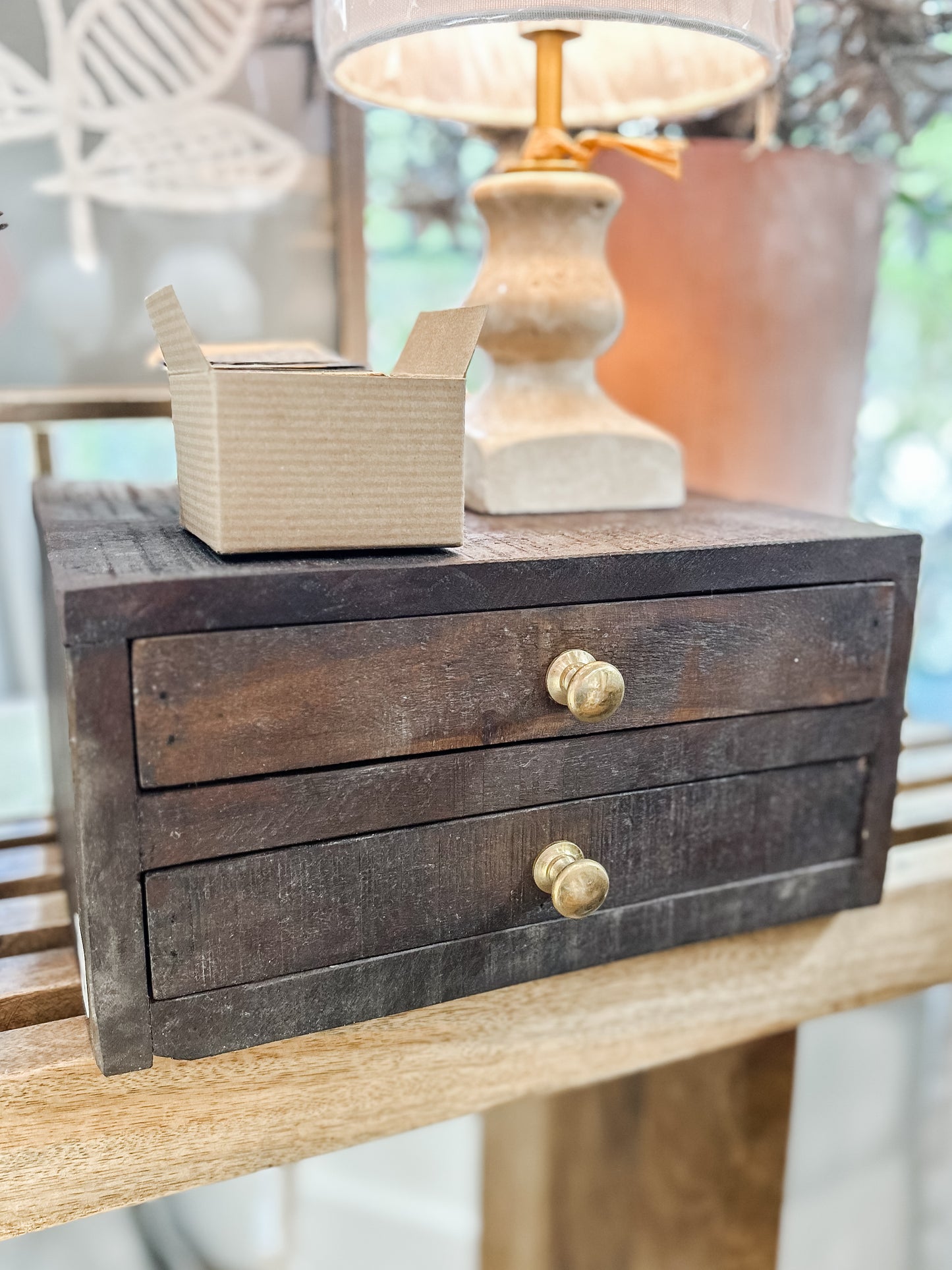 Wooden Box with Drawers