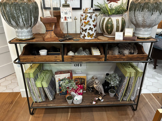 Wood and metal botanical bar