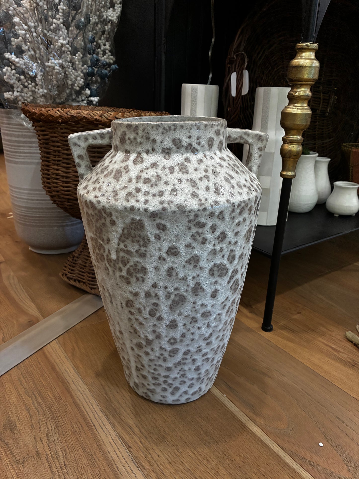 pottery spotted glaze vase