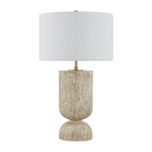 Travertine statement lamp