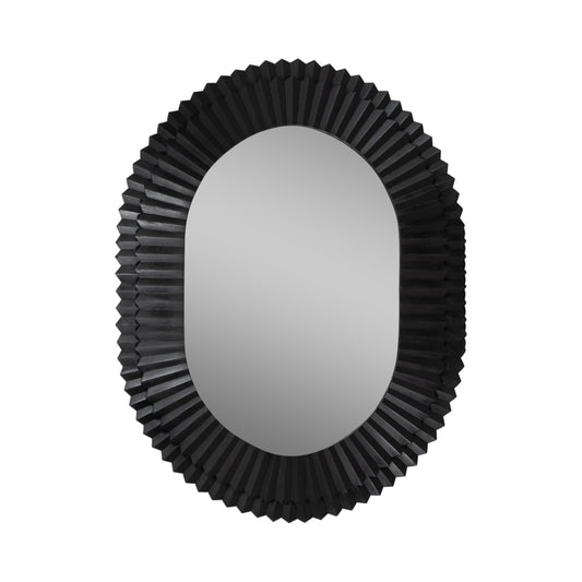 Black oval wall mirror