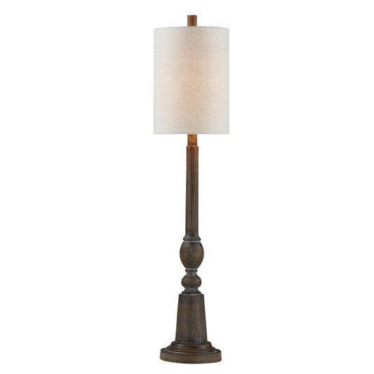 Wood look buffet lamp