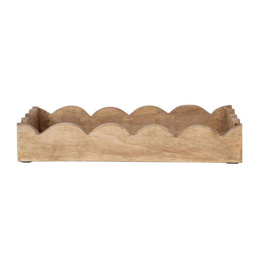 Scalloped wood tray
