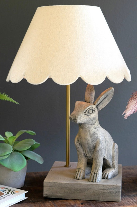 Carved Bunny Lamp