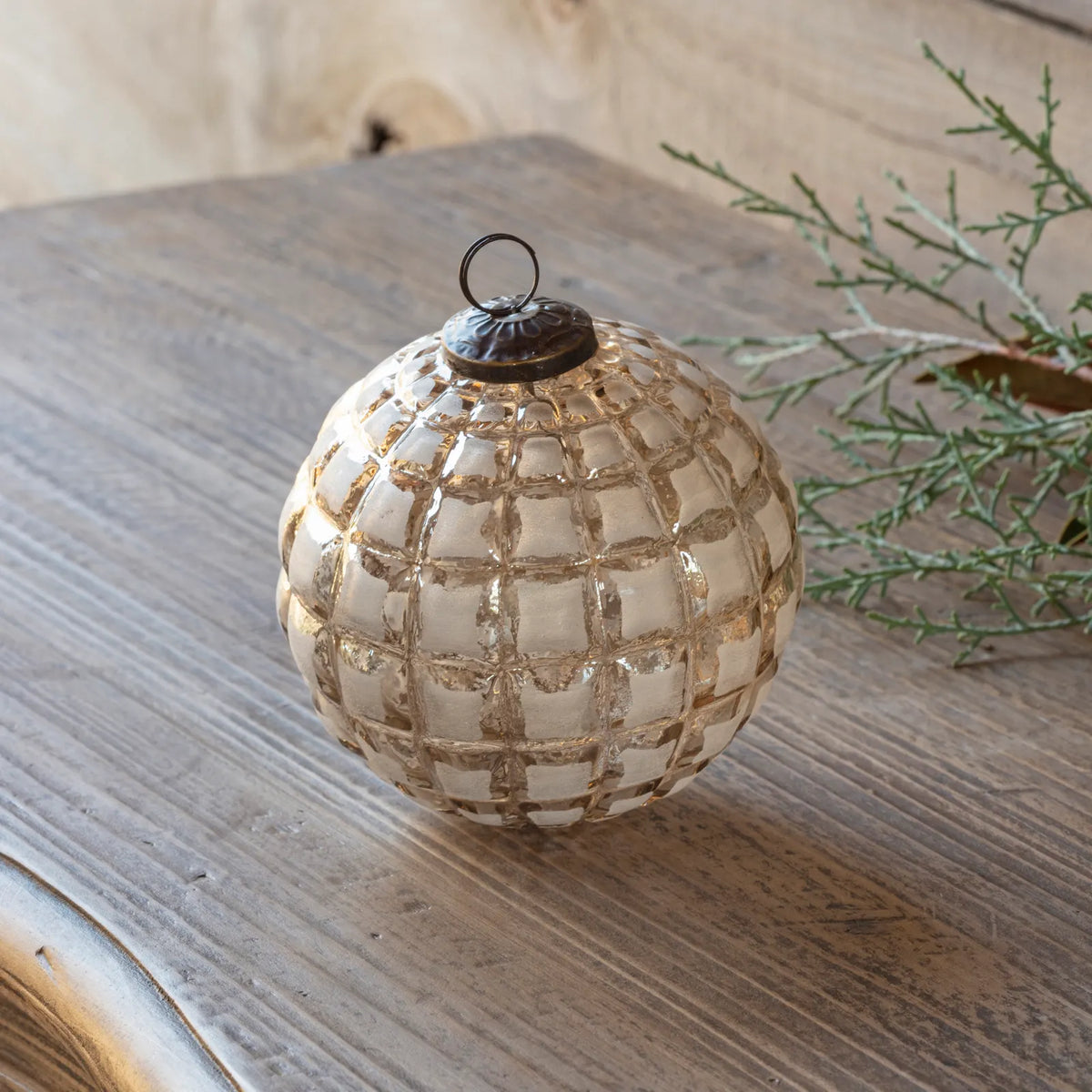 Faceted Frozen Glass Ornament