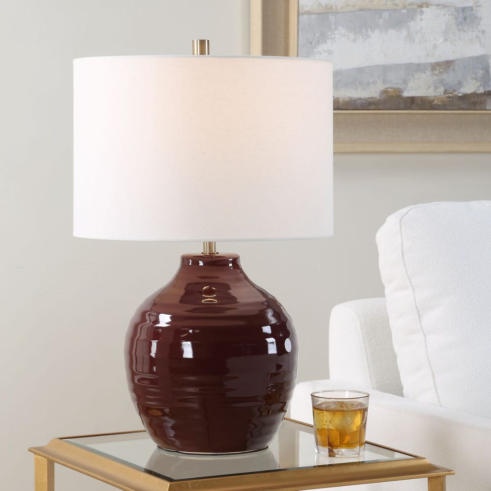 Burgundy Table Lamp