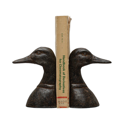 Cast Iron Duck Head Bookends (set of 2)