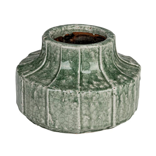 Green Terra-cotta Planter