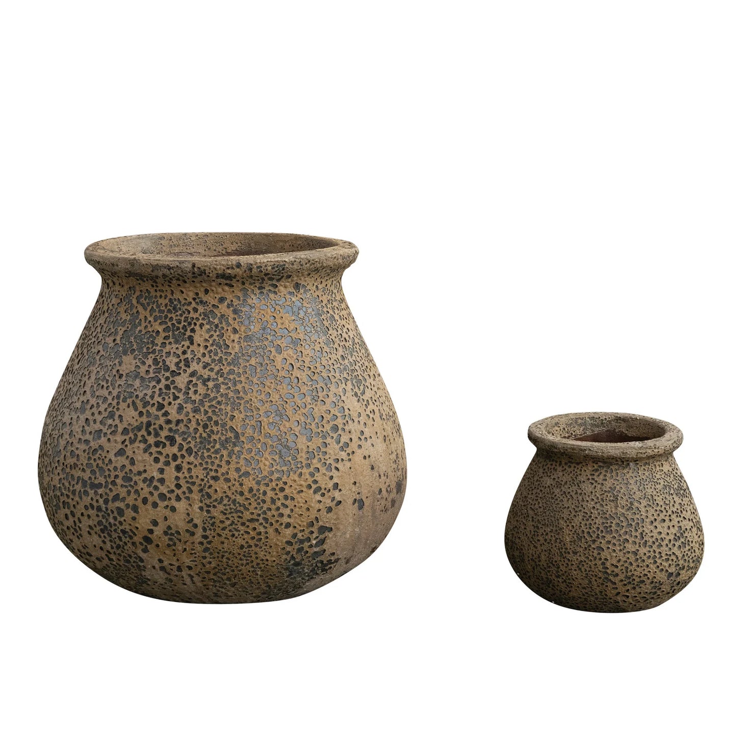 Stoneware Planters, Set of 2