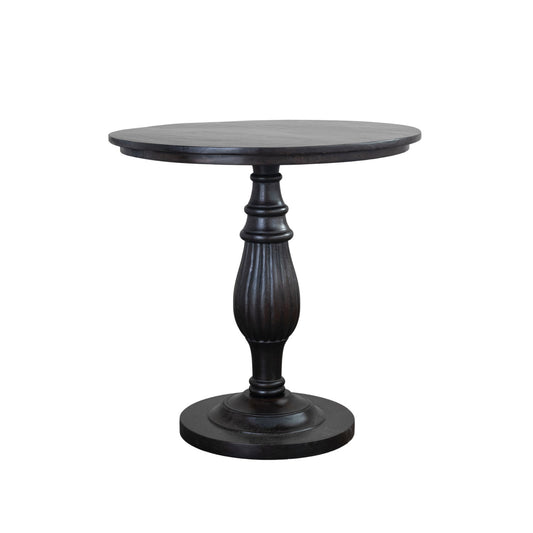 Mango Wood Table with Turned Base, KD, Walnut Finish