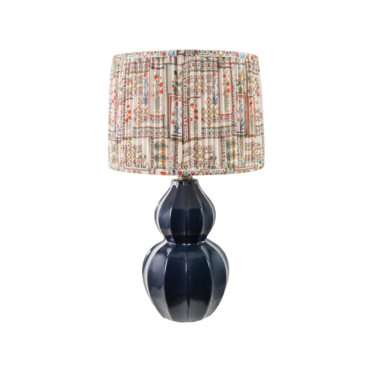Stoneware Table Lamp with Fabric Shade & Inline Switch